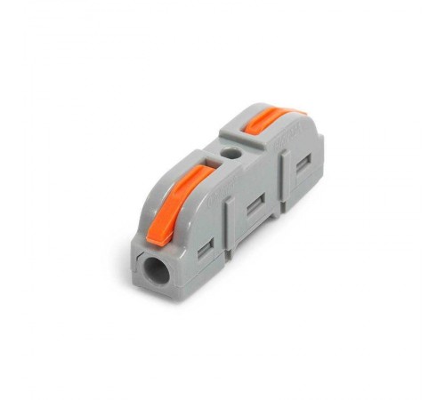 Строительно-монтажная клемма СМК проходная сечение 0,08 - 4 мм  1-проводная серая с рычагом  (25 шт/уп)  PR08.12590  Промрукав