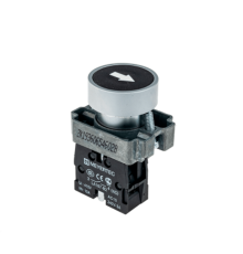 Кнопка плоская с маркировкой, черная, знак "стрелка вверх", 1NO, мет. MTB2-BAZ11335  58167  ОВЕН