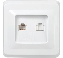 ВЕГА белый Розетка компьютерная и телефонная 2-местная RJ11/RJ45 РК/Т12-ВБ  EIV20-K01-DM  GENERICA