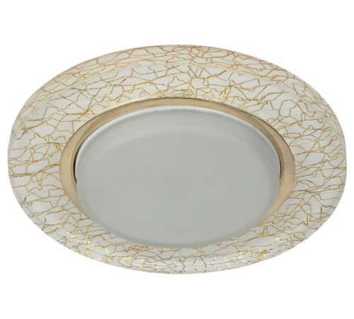 Светильник точечный встраиваемый под лампу DK80 13Вт GX53 белый/золото  Б0019576  ЭРА