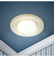 Светильник точечный встраиваемый под лампу DK80 13Вт GX53 белый/золото  Б0019576  ЭРА