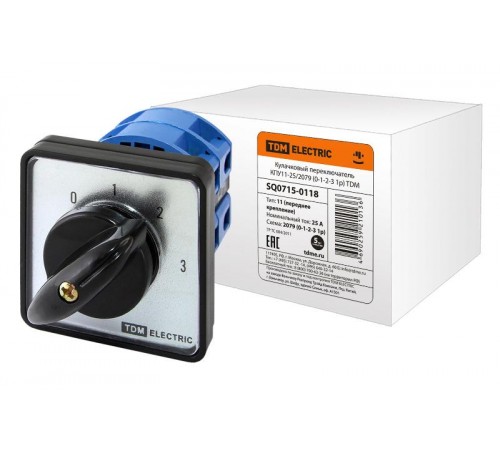 Кулачковый переключатель КПУ11-25/2079 (0-1-2-3 1р)  SQ0715-0118  TDM