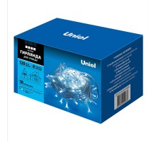 Гирлянда светодиодная  с контроллером  ULD-S1000-120/DWA WHITE IP67   120 диодов, 10 м, белая, IP67, шнур белый  07925  Uniel