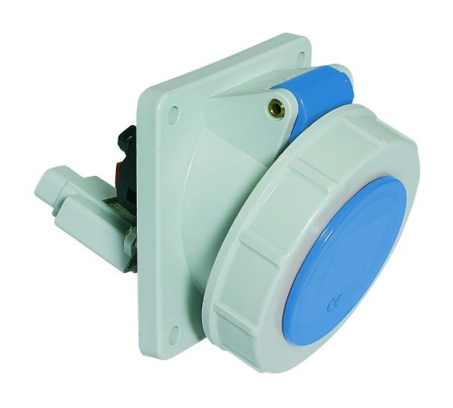 Розетка встраиваемая наклонная 32A 3p 230V 6h IP67 Quick-Connect фланец 85 x 85 НО+НЗ I 12646-Bals I Bals