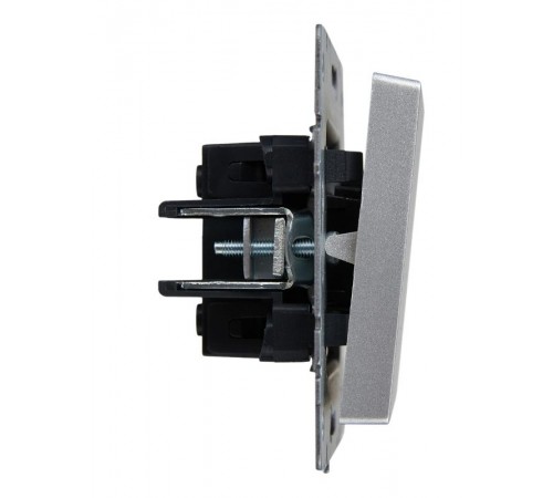 BRITE Выключатель 1-клавишный 10А ВС10-1-0-БрА алюминий  BR-V10-0-10-K47  IEK