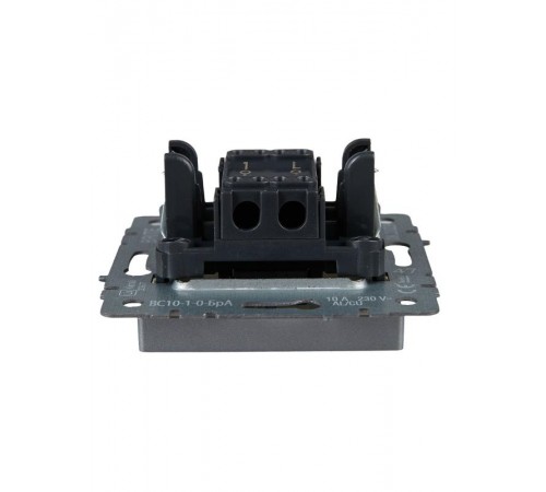 BRITE Выключатель 1-клавишный 10А ВС10-1-0-БрА алюминий  BR-V10-0-10-K47  IEK