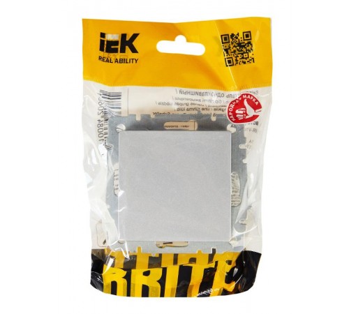 BRITE Выключатель 1-клавишный 10А ВС10-1-0-БрА алюминий  BR-V10-0-10-K47  IEK