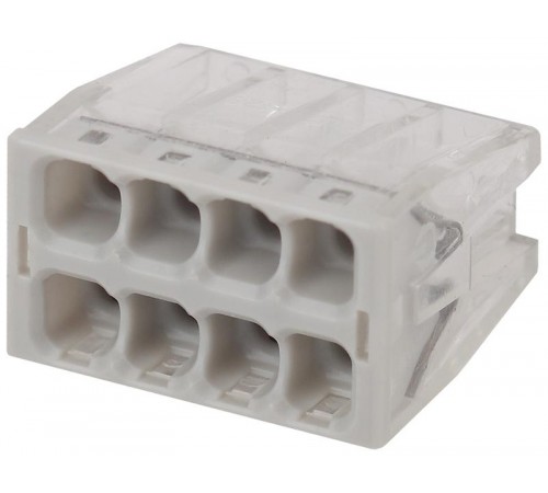 Аксессуары для клемм NO-224-27 ЭРА Клемма СМК компактная серии 208, 8 отверстий, 0,5-2,5 мм2 (упак  Б0043945  ЭРА