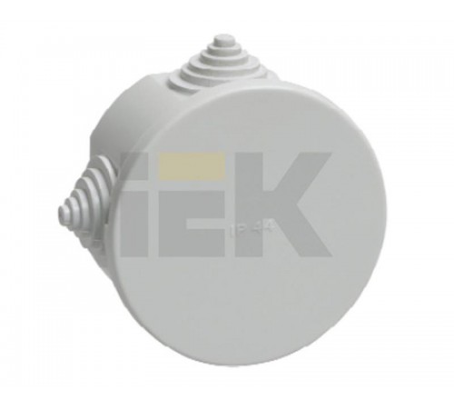 Коробка распределительная КМ41237 для о/п d75х40 мм IP44 (RAL7035, 4 гермоввода)  UKO11-075-040-000-K41-44  IEK