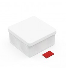 Коробка распределительная двухкомп безгалог (HF) белая 100х100х50 с противопож пластиной (66шт/уп)  60-0300-9003-ПП  Промрукав