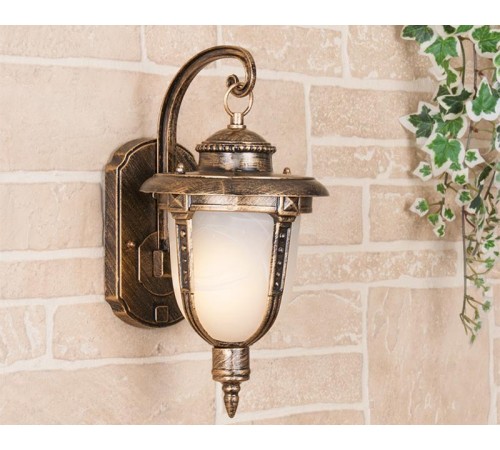 Светильник садово-парковый GLYF-2010D Atlas D черное золото настенный  a028011  Elektrostandard