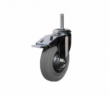 Колесо апп. поворот, п/п обод, подшип.скольж,  резьба М10, D75, с торм. - пакет   148503  Tech-KREP