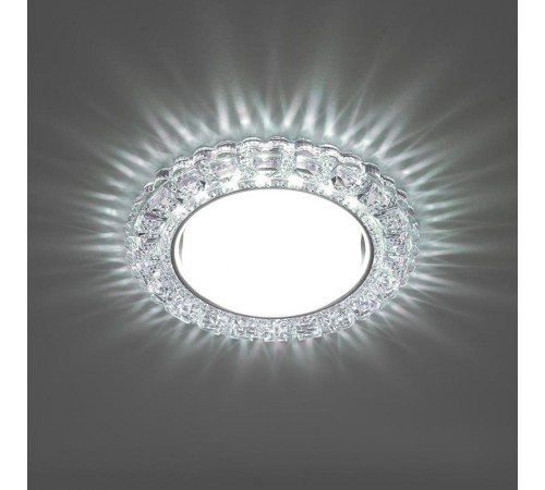 Светильник точечный встраиваемый декоративный CD4045 20LED*2835 SMD 6400K, 15W GX53, без лампы, прозрачный, хром  41409  Feron