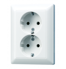 Сдвоенная розетка в одну монтажную коробку AS5022NUWW Jung