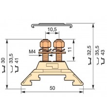 Клемма HD4/9.FF4.V0 2шпильки  1SNA295393R2200  TE