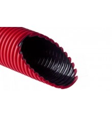 Труба двухстенная жесткая ПНД/ПНД 63/52 мм красная(6м)  ТЖ-КЛ0-063К  Рувинил