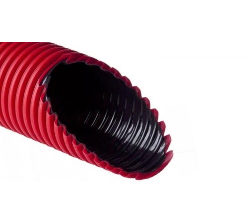 Труба двустенная жесткая ПНД/ПНД 90/76мм (6м) красный  ТЖ-КЛ0-090К  Рувинил