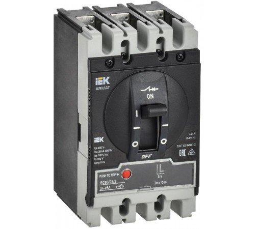 ARMAT Авт. выкл. лит. корпус 3P S 35кА 25А э/м рег. IEK  AR-MCCB-3S-035-0025A-MTUC  IEK