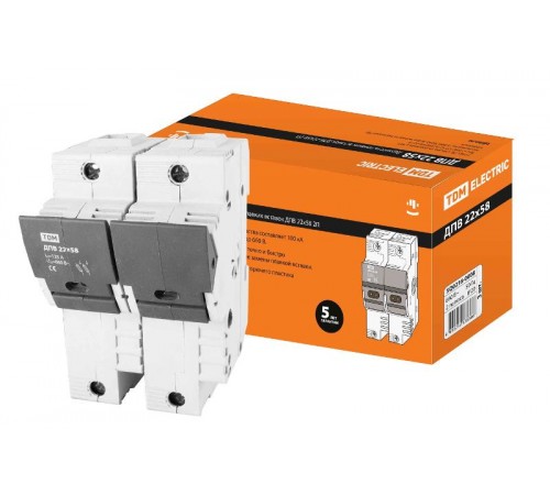 Держатель плавких вставок ДПВ 22х58 2П   SQ0216-0008  TDM