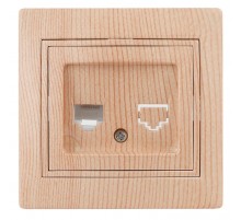 1-303-11 Intro Розетка информационная RJ45, IP20, СУ, Plano, сосна  Б0030089  Intro