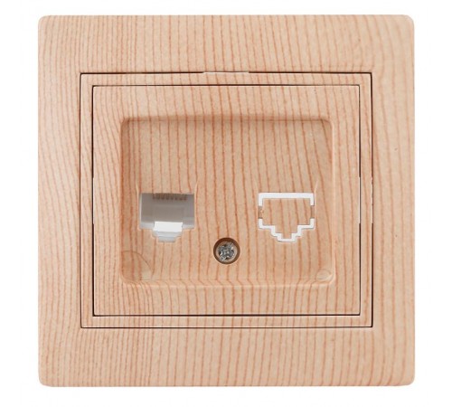 1-303-11 Intro Розетка информационная RJ45, IP20, СУ, Plano, сосна  Б0030089  Intro