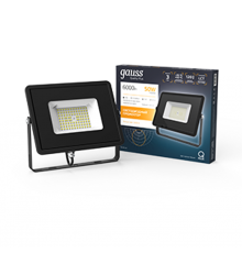 Прожектор светодиодный  Qplus 50W 6000lm 3000K 175-265V IP65 черный LED 1/10  613511150  Gauss