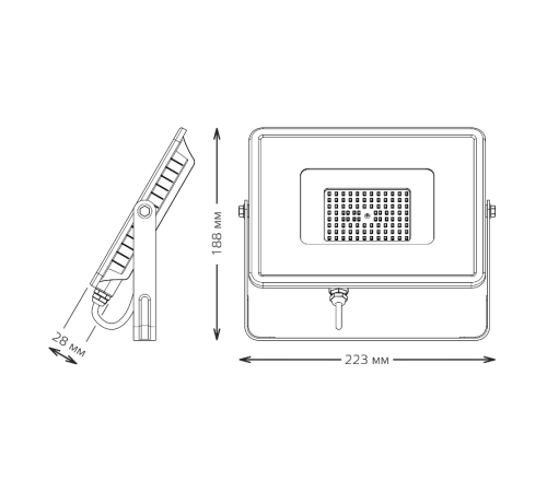 Прожектор светодиодный  Qplus 50W 6000lm 3000K 175-265V IP65 черный LED 1/10  613511150  Gauss