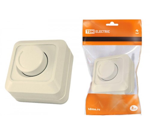 Светорегулятор поворотный RL 600Вт IP20 сл. кость "Ладога"  SQ1801-0209  TDM