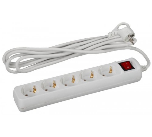 Удлинитель U-5es-5m  с заземл, с выкл, 5гн, 5м, ПВС, 3x1мм2, 16A  Б0028383  ЭРА