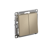 AtlasDesign Шампань Выключатель 2-клавишный с самовозвратом, сх.2, 10А, механизм  ATN000517  SE