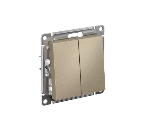 AtlasDesign Шампань Выключатель 2-клавишный с самовозвратом, сх.2, 10А, механизм  ATN000517  SE