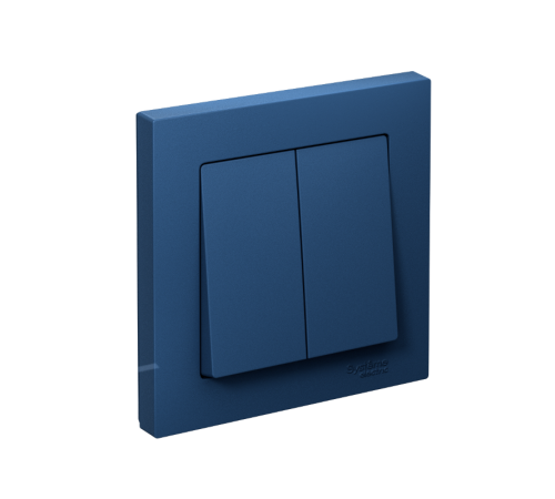 AtlasDesign Аквамарин Выключатель 2-клавишный, сх.5, 10АХ, (в сборе с рамкой), быстрозажимные клеммы  ATN001152S  SE