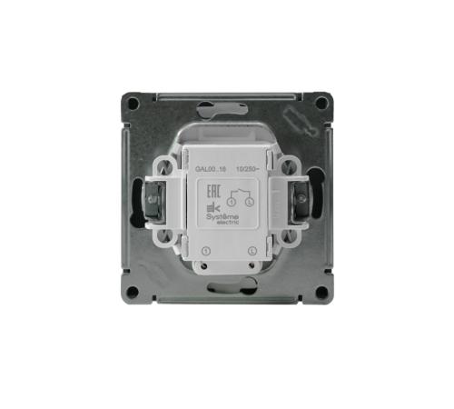 ArtGallery Сталь Выключатель 1-клавишный кнопочный с подсветкой, 10А, механизм  GAL000916  SE