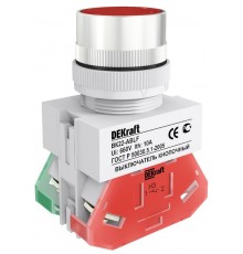 Выкл. кноп. ABLF 22 мм Цвет:КРАСНЫЙ 220В ВK-22   25014DEK  DEKraft