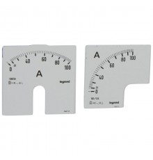 Измерительная шкала (1 круглая + 1 квадратная) для аналоговых амперметров - 0-100 A  014613  Legrand
