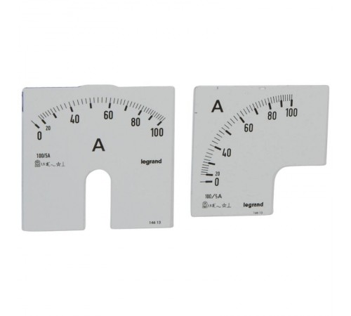 Измерительная шкала (1 круглая + 1 квадратная) для аналоговых амперметров - 0-100 A  014613  Legrand