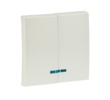 Валенсия лицевая панель выключателя 2-кл. с индикатором 10А жемчуг EKF PROxima   ESV10-L-123-50   EKF