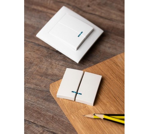 Валенсия лицевая панель выключателя 2-кл. с индикатором 10А жемчуг EKF PROxima   ESV10-L-123-50   EKF