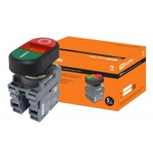 Кнопка двойная MPD2-11R (зеленая/красная) (LED) в сборе d22мм/24В (I/O)  линза красная  SQ0747-0058  TDM