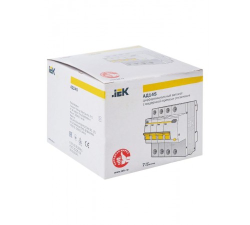 Выключатель автоматический дифференциального тока АД14S 4п 63А C 300мА тип AC (5 мод)  MAD13-4-063-C-300  IEK