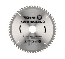 Диск пильный 200 мм х 56 зуб х 30/20 мм  KR-92-0119  Kranz