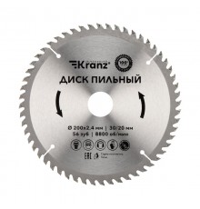Диск пильный 200 мм х 56 зуб х 30/20 мм  KR-92-0119  Kranz