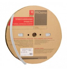 Термоусаживаемая трубка ТУТ нг 100/50 белая рулон PROxima  tut-100-w  EKF
