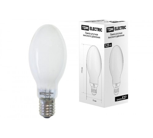 Лампа дуговая ртутная ДРЛ 125Вт E27 4200К  SQ0325-0008  TDM