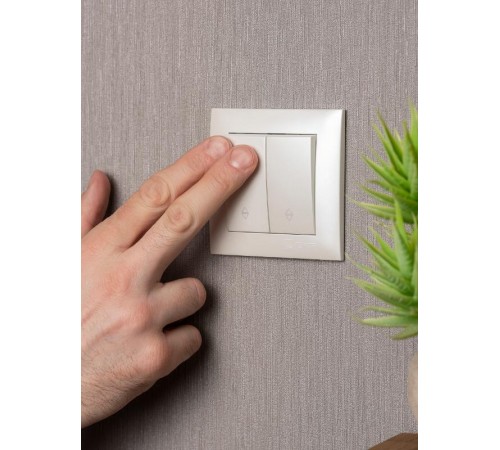 Валенсия лицевая панель выключателя 2-кл. проходного 10А жемчуг EKF PROxima   ESV10-L-027-50   EKF