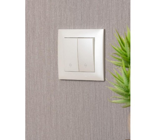 Валенсия лицевая панель выключателя 2-кл. проходного 10А жемчуг EKF PROxima   ESV10-L-027-50   EKF