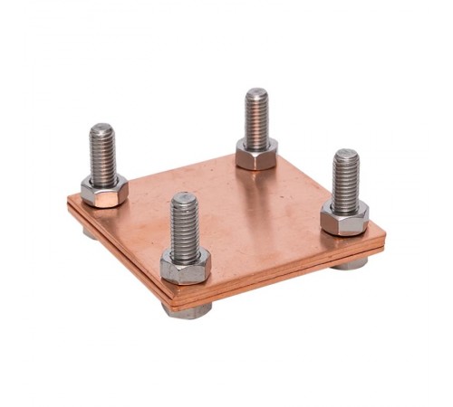 Зажим полоса 40 - полоса 40 (3 пластины 70x70мм) Cu EKF PROxima   lp-g3105-cu   EKF