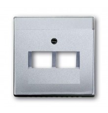 Плата центральная (накладка) для 2-постовой телекоммуникационной розетки, серия solo/future, цвет серебр.-алюм.  1710-0-3610   2CKA001710A3610  ABB