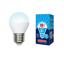 Лампа светодиодная LED-G45-11W/NW/E27/FR/NR LED. "шар", матовая. Серия Norma. 4000K  UL-00003834  Volpe