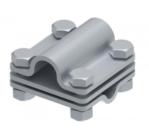 Соединитель крестообразный 55х55 стержень/пруток/полоса 4 болта D-16, гор. цинк, 391112  МС-112-ГЦ   Ostec